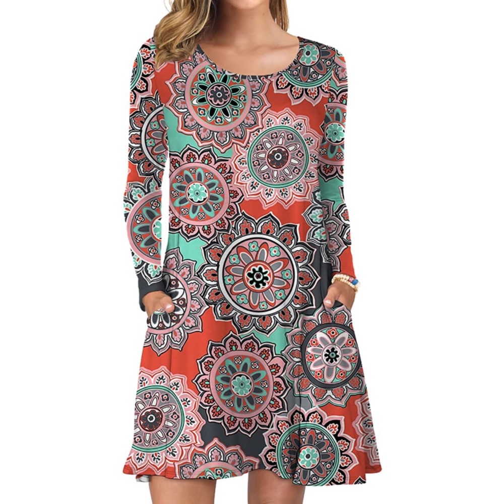 KORSIS, Long Sleeve T-Shirt Dress